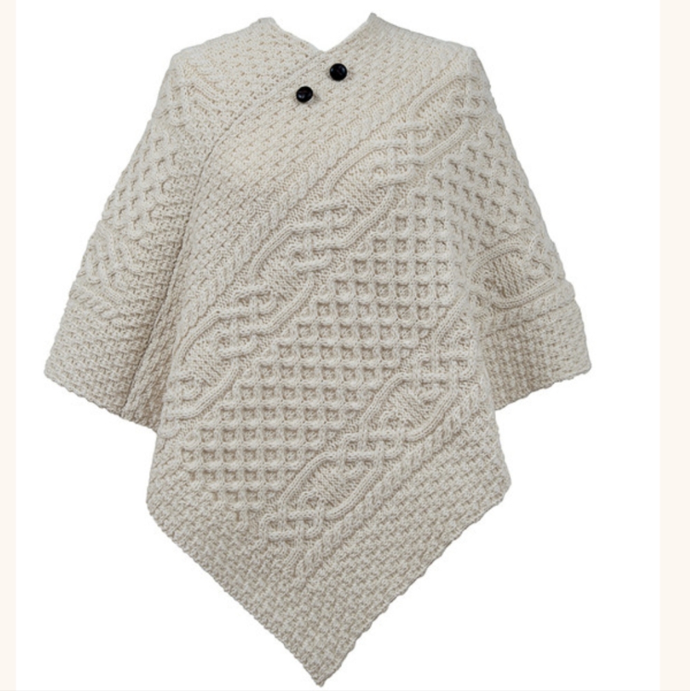 Jones Clan Aran Wool Poncho